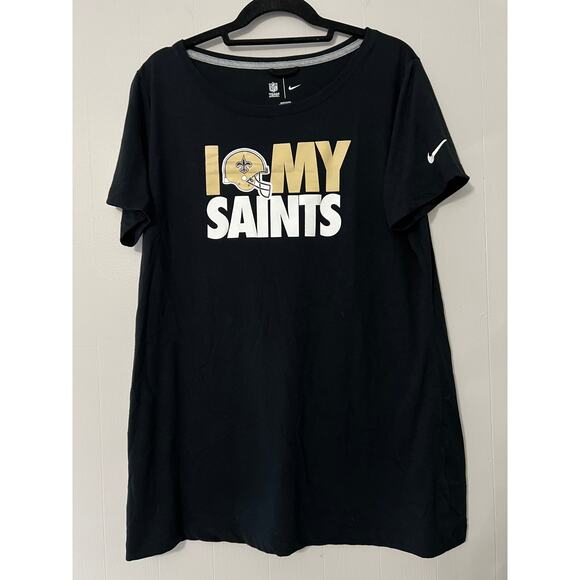 Nike NFL Team Apparel Women's XL Saints Short Sleeve Shirt - Picture 1 of 3